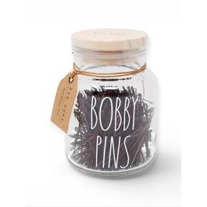 Rae Dunn Glass Jar Bobby Pins Empty